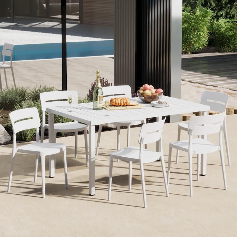 Frond and Form 6-Person Outdoor Rectangular Dining Set