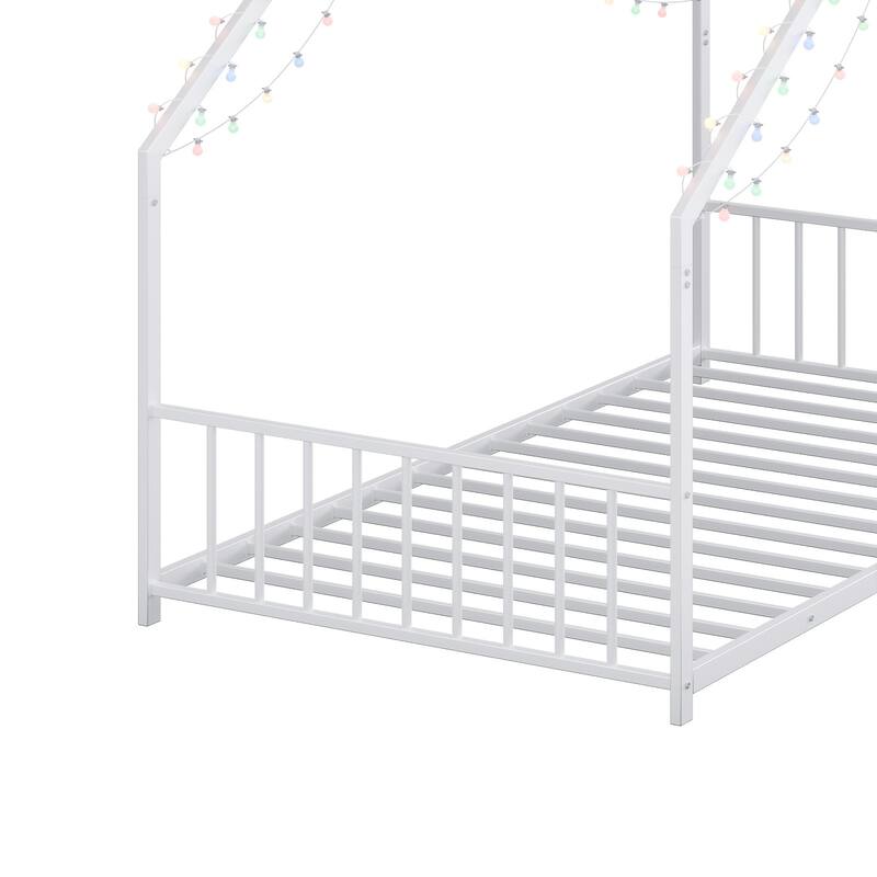 Children's bed frame with LED light strips