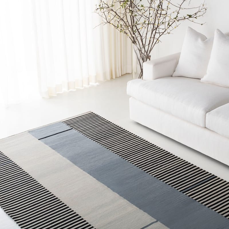 Lauren Ralph Lauren Aryn Stripe Nautical & Coastal Wool Rug.. - 8' x 10' - Slate