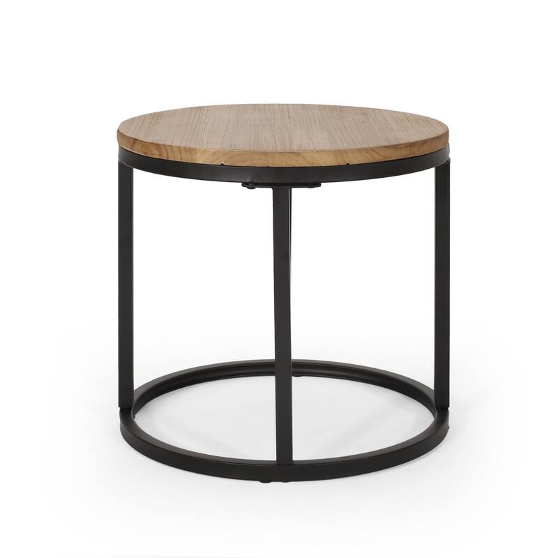 Modern 3-piece Round Table Set with Large Coffee Table and Two Nesting Side Tables