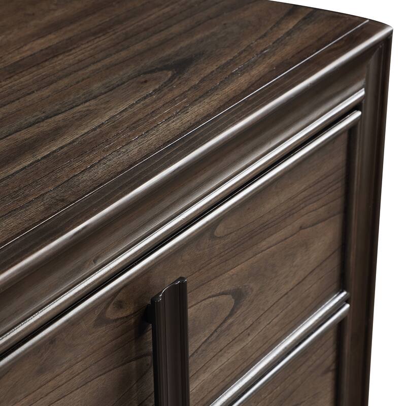 Roundhill Furniture Aetheria Contemporary Wood 5-Drawer Chest in Dark Brown