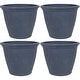 preview thumbnail 22 of 25, Sunnydaze Anjelica Polyresin Outdoor Flowerpot Planter - 24" - Slate