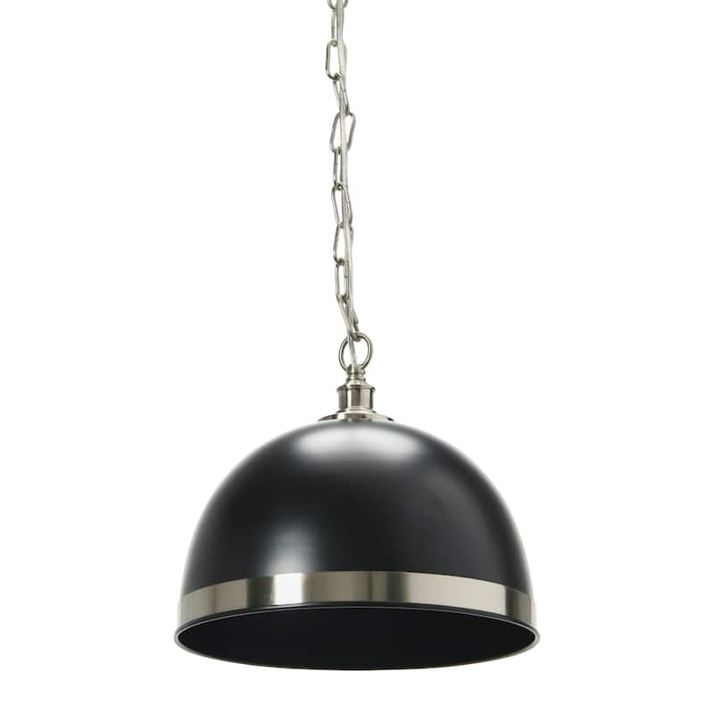 Robert Stevenson Lighting Hensley - Metal Ceiling Light - 11.3"L x 11.3"W x 8.5"H - Black and Antique Nickel