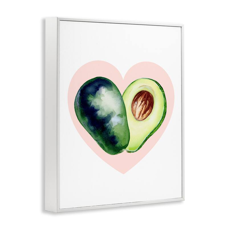 Stupell Heart Shaped Avocado Framed Giclee Art Design By Lil' Rue