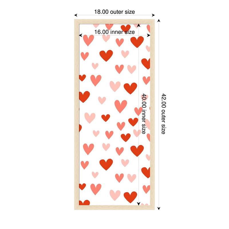 Amanti Art Framed Fabric Pinboard Darling Valentine Collection I by Victoria Borges Printed Bulletin Board - Board Size 16 x 40