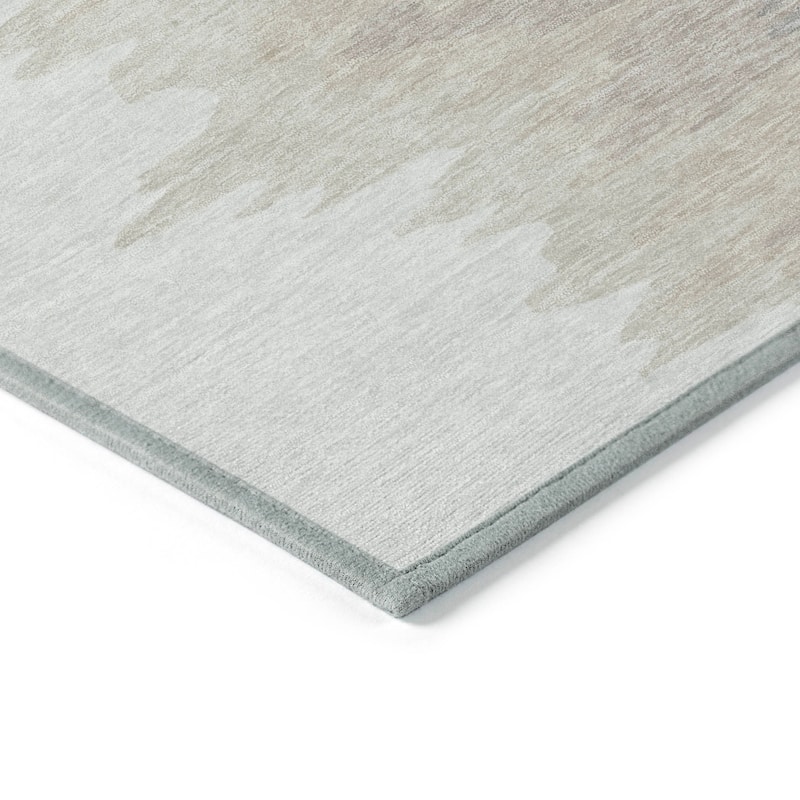 Machine Washable Indoor/ Outdoor Brushstrokes Ombre Chantille Rug