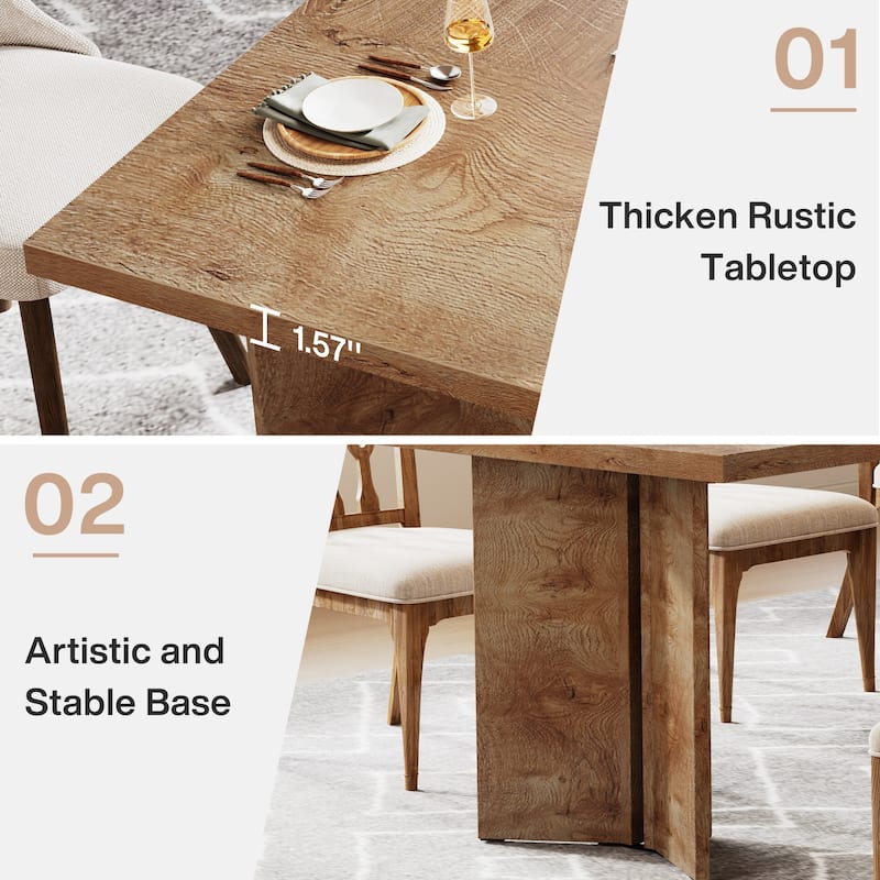 63 Inches Long Kitchen Dinner Table for Dining Room