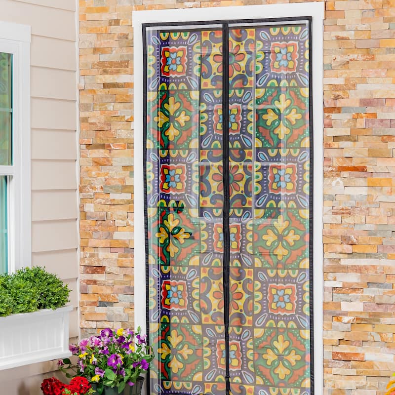 Talavera Magnetic Fabric Door Curtain