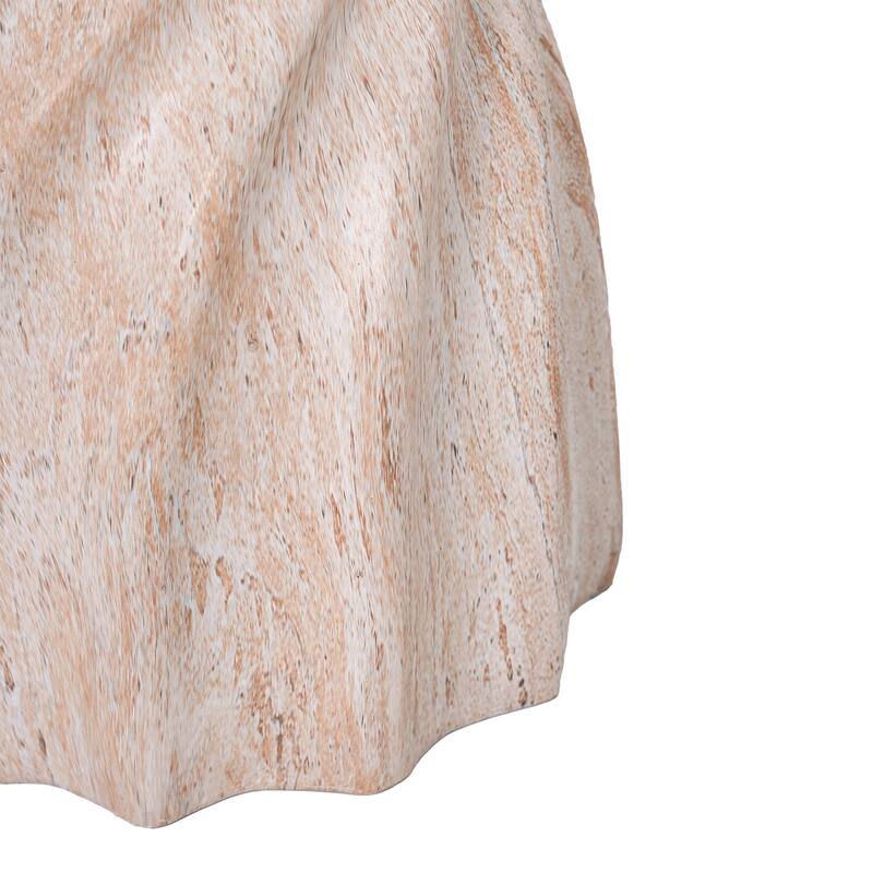 Christopher Knight Home Lysandros 19.29"H Modern Outdoor Concrete Side Table with Sculptural Fluted Design