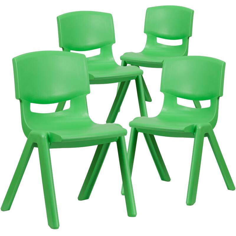 4 Pack Plastic Stack School Chair with 15.5"H Seat, 3rd-7th School Chair