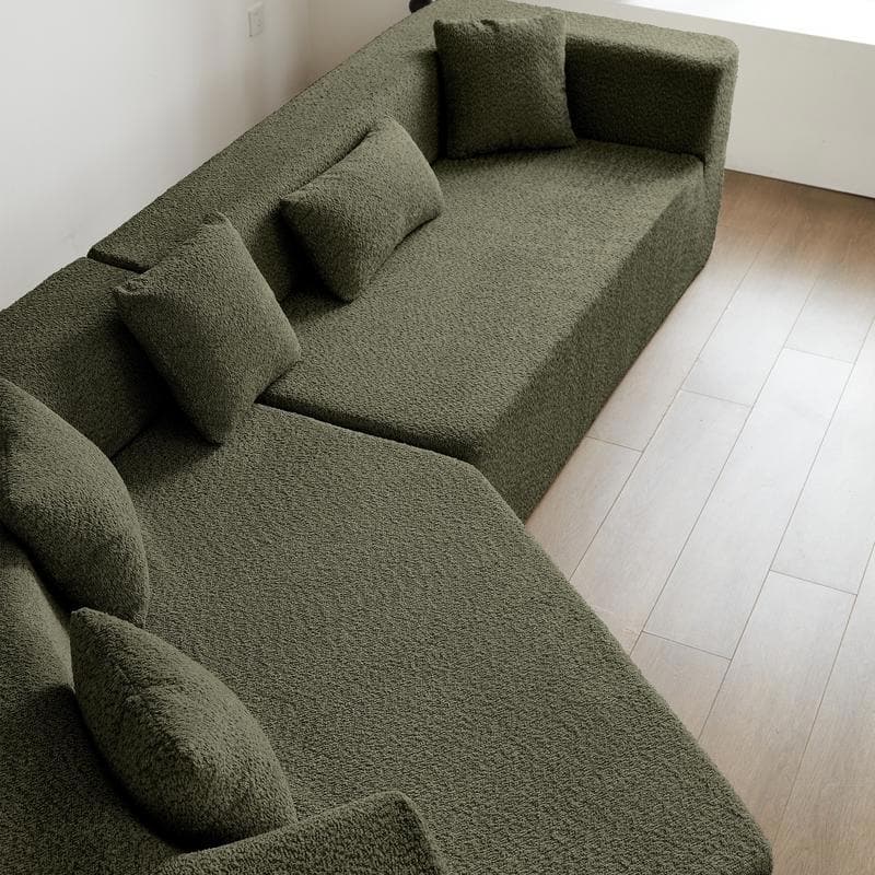 127.5'' Modern Minimalist Sectional Couch With Deep Seat,No Assembly