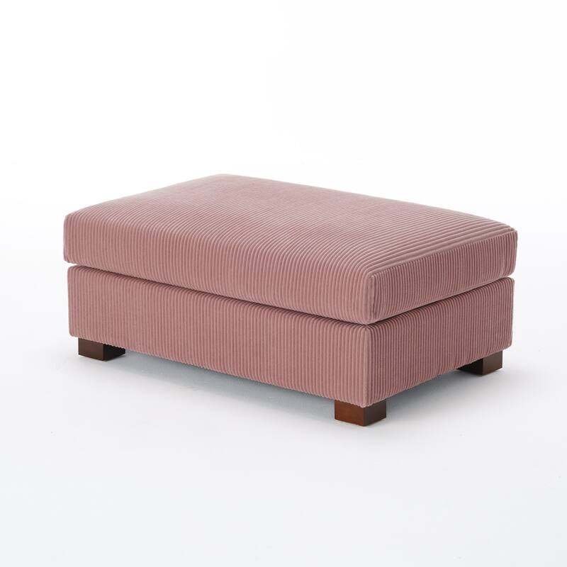 Modern Oversized striped Corduroy Ottoman