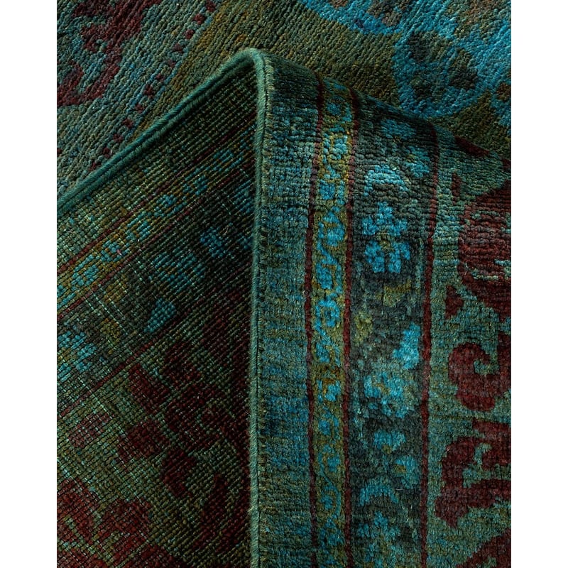Overton Hand Knotted Wool Vintage Inspired Modern Contemporary Overdyed Multi Area Rug - 5' 3" x 9' 10"