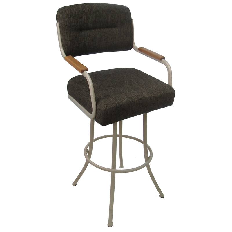 Swivel Counter Metal Bar Stool 26" - M-114 - Sanora Brown - Beige Natural - Bar Height