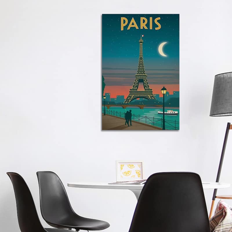 iCanvas "Paris Moonlight" by IdeaStorm Studios Canvas Print - 40x26x1.5