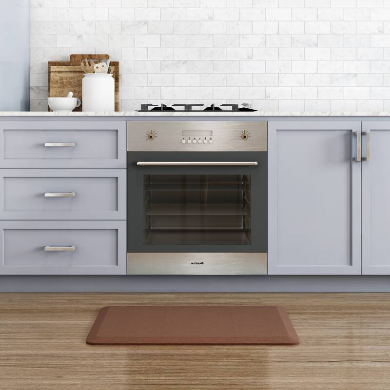 Designer Comfort Grasscloth Anti-fatigue Kitchen Mat - 1'8" x 2'8" - Java