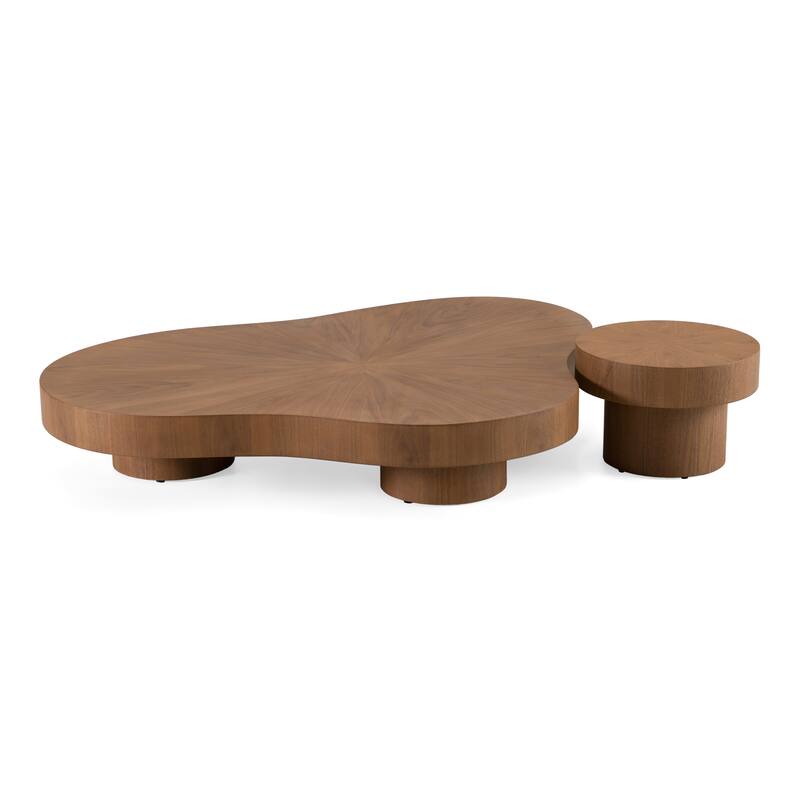 Modrest Larch Modern Walnut Nesting Table Set