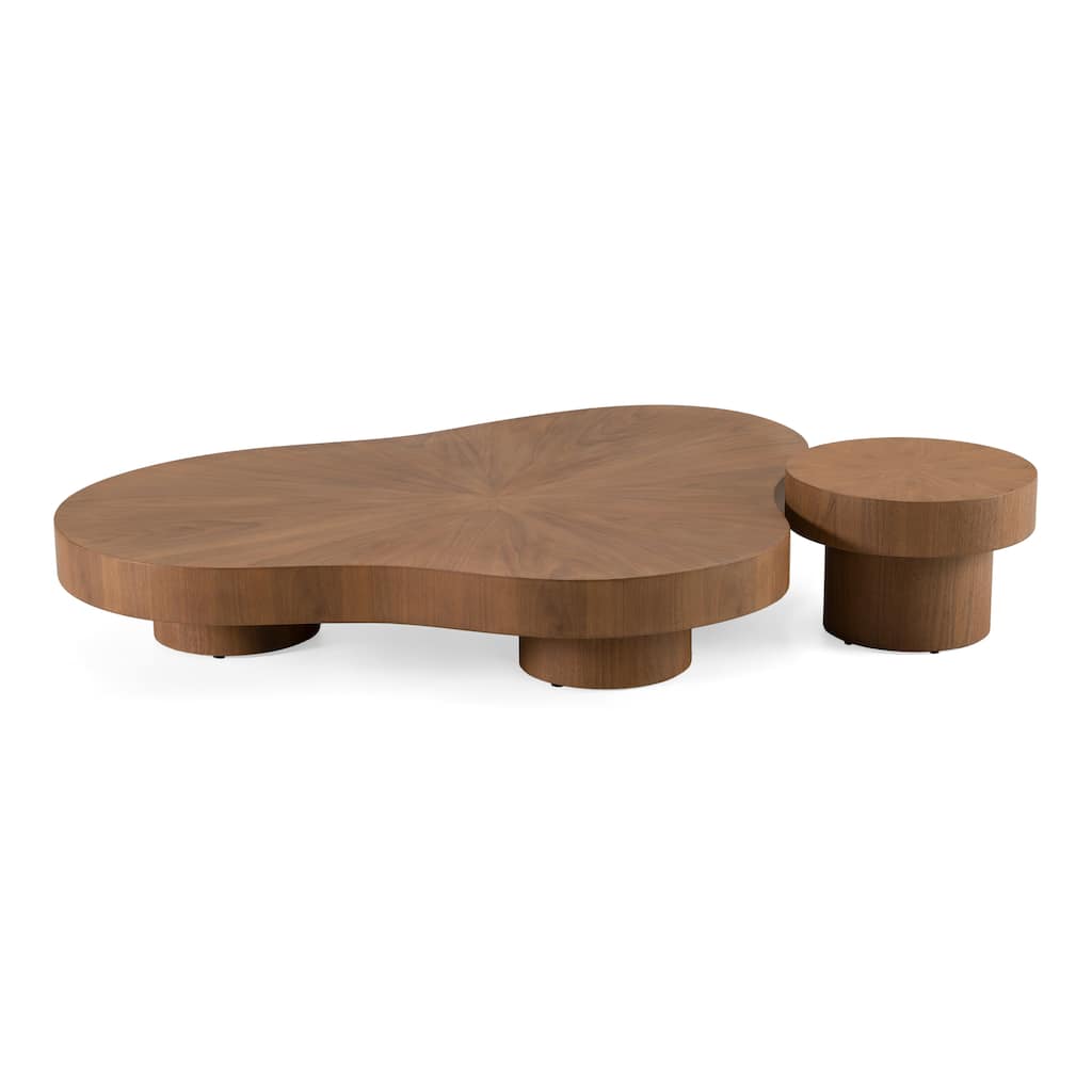 Modrest Larch Modern Walnut Nesting Table Set