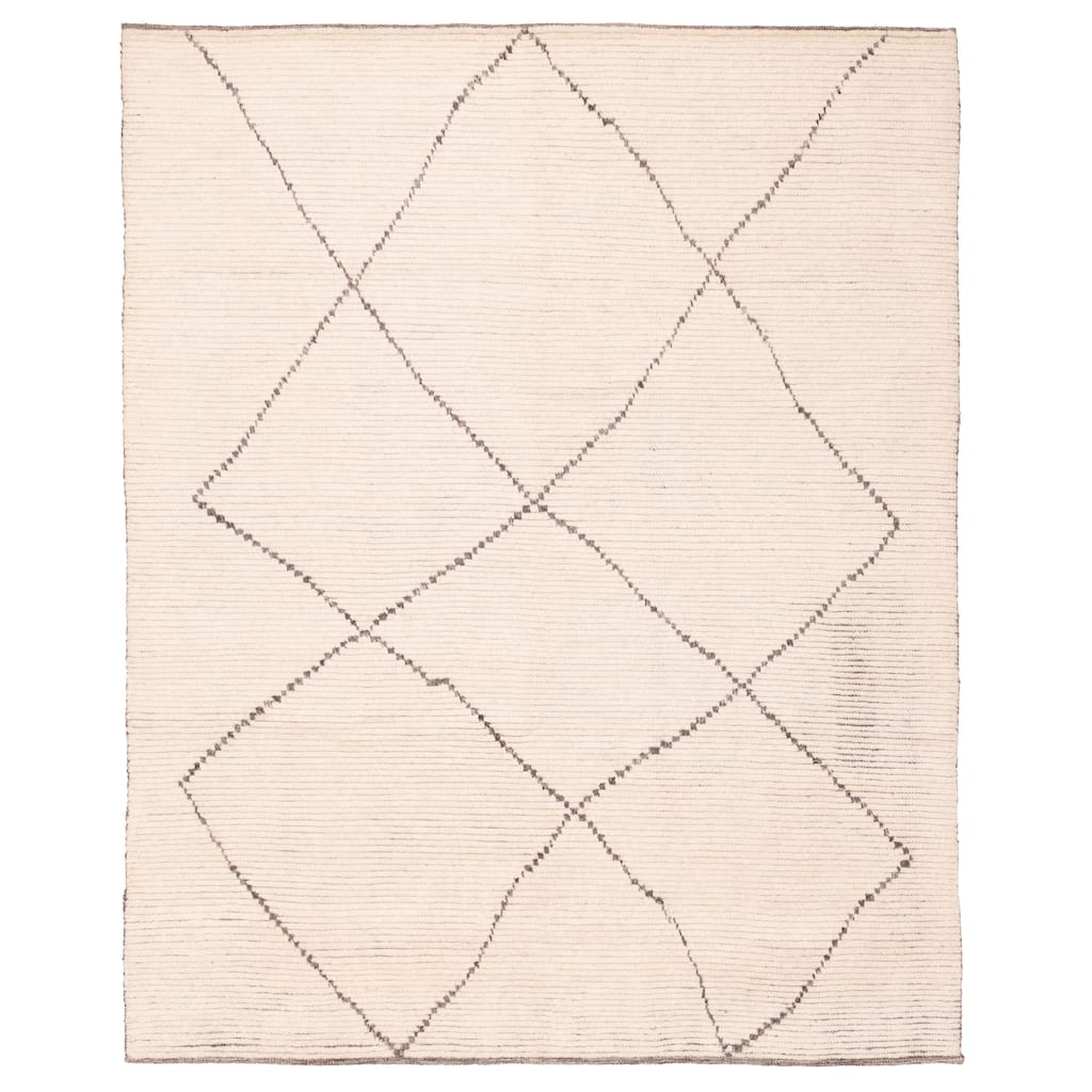 ECARPETGALLERY Hand-knotted Looma Cream Wool Rug - 8'0 x 9'11