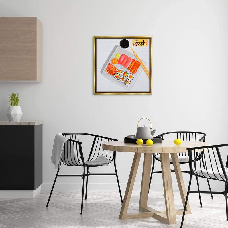 Stupell Delicious Sushi Plate Framed Floater Canvas Wall Art Design By Juliet Rose Philips
