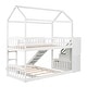 preview thumbnail 12 of 30, Twin over Twin Bunk Bed with Slide, Storage Steps & Playhouse Design