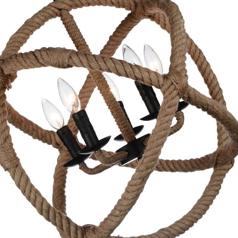 Padma 5 Light 21in Black Chandelier