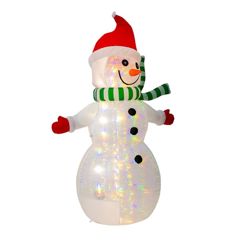 Glitzhome 8FT Lighted Inflatable Icy Snowman Decor