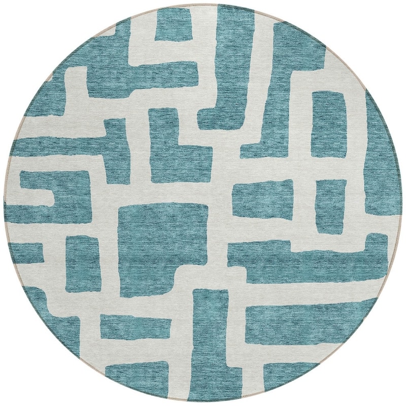 HomeRoots Abstract Transitional Rectangle Outdoor Rug