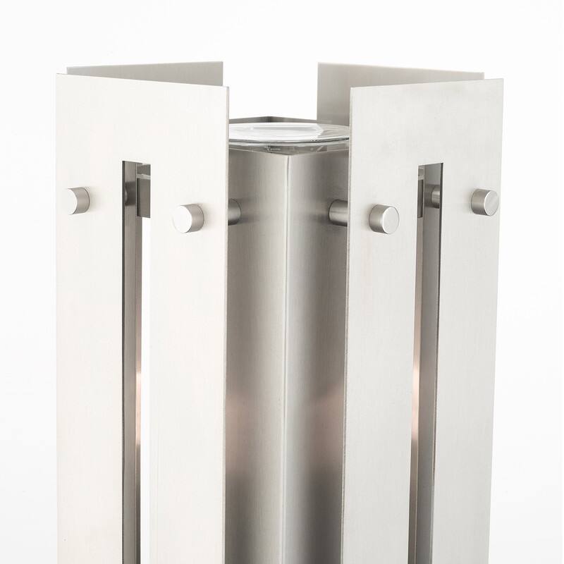 Livex Lighting 1-light Brushed Nickel Outdoor Post Top, 21776-91 - 8.625" Sq. x 20" H