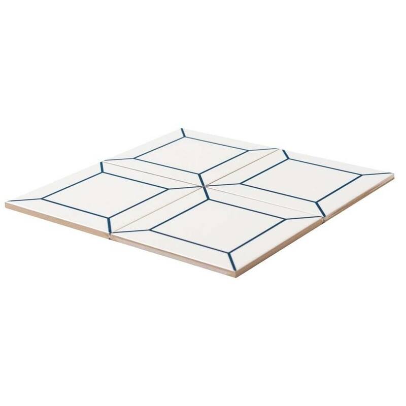 The Tile Life Frame 6x6 Blue Ceramic Wall Tile