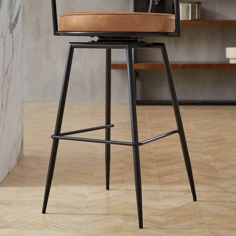 Art Leon Faux Leather Upholstery Swivel Barstool
