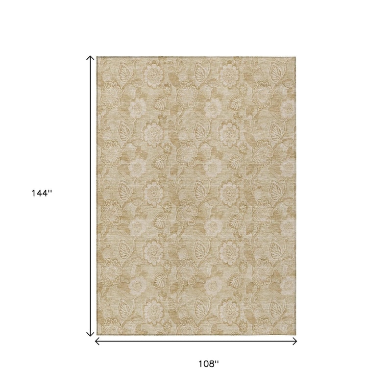HomeRoots Floral Transitional Rectangle Outdoor Rug