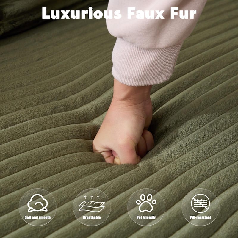 Modular L Shaped Sectional Sofa with Chaise Lounge, Corduroy Upholstered Boneless Sleeper Sofa, Compression Sofa with Deep Seat