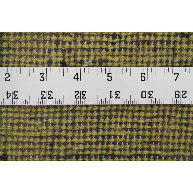 Hand Knotted Oriental 100% Wool Carpet Modern Stripe Green Gabbeh Area Rug - 7' 10'' X 5' 7''
