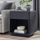 Modern Nightstand with Charging Station, End Table, Wood Beside Table - Black