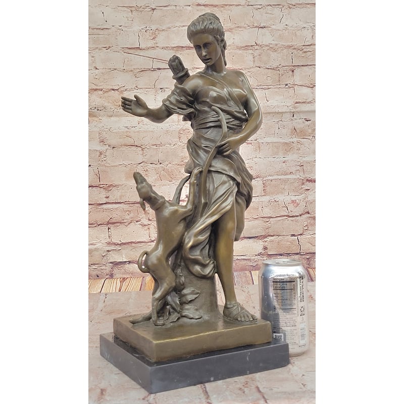 Artemis Diana The Huntress Bronze Sculpture – Graceful Clical Goddess With Hound
