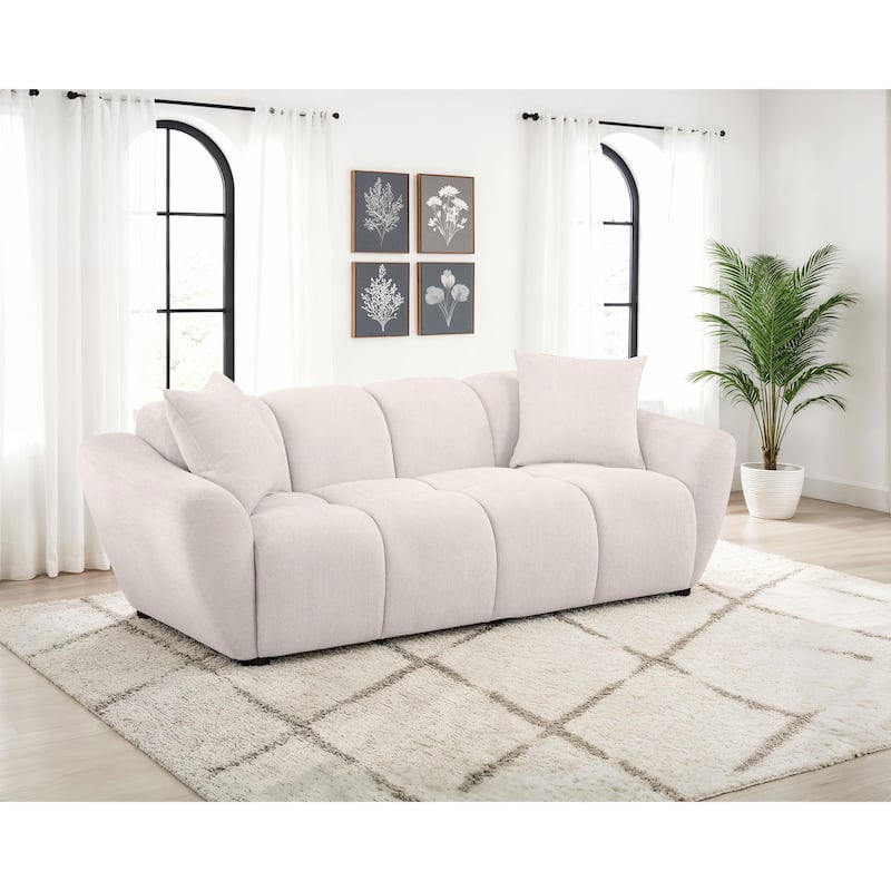 Destino Chenille Upholstered Splayed Arm Sofa Greige