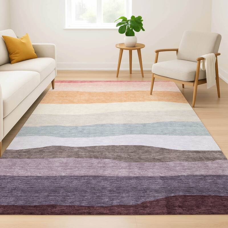 Premium Washable Super Soft Ombre Stripe Mayfield Rug
