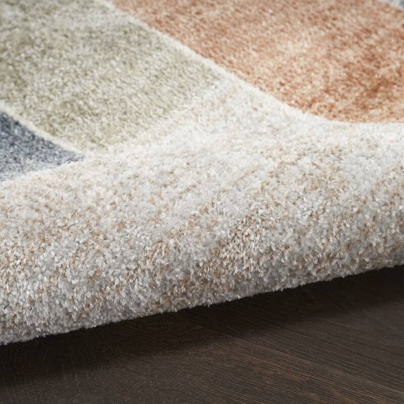 Pezay Power Loomed Geometric Modern Low Pile Area Rug By HomeRoots - 96' X '26' X '0.25