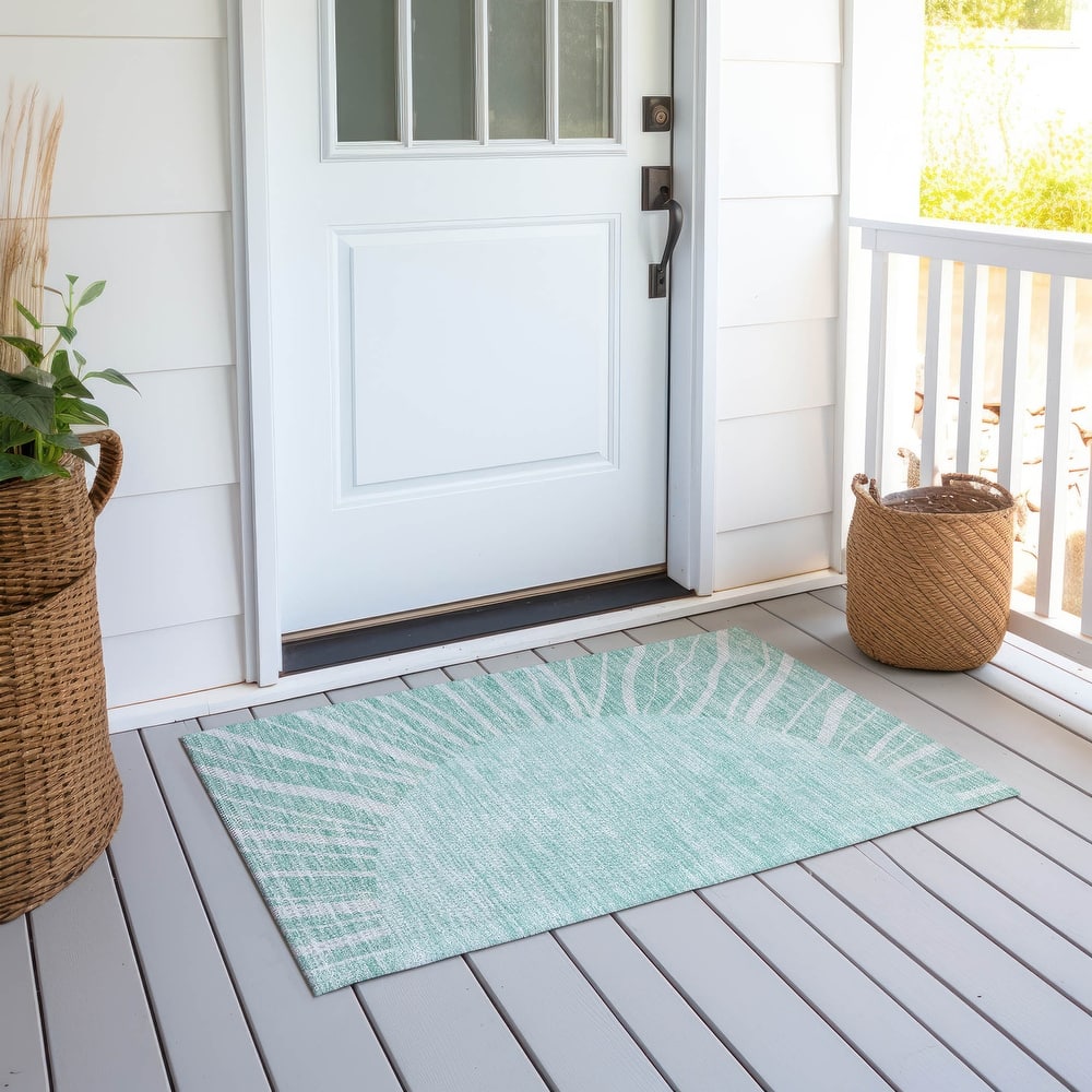 Machine Washable Indoor/ Outdoor ChantilleSunburst Modern Rug