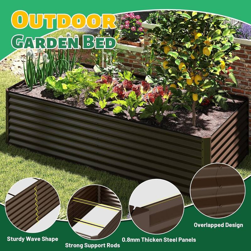 Heavy-Duty Outdoor Garden Planter Box for Vegetables with Safety Edge