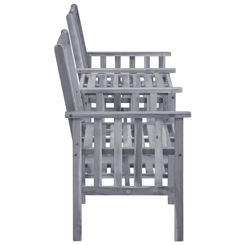 vidaXL Patio Bistro Set Table and Chairs Conversation Set Solid Acacia Wood - 62.6" x 24" x 36.2"