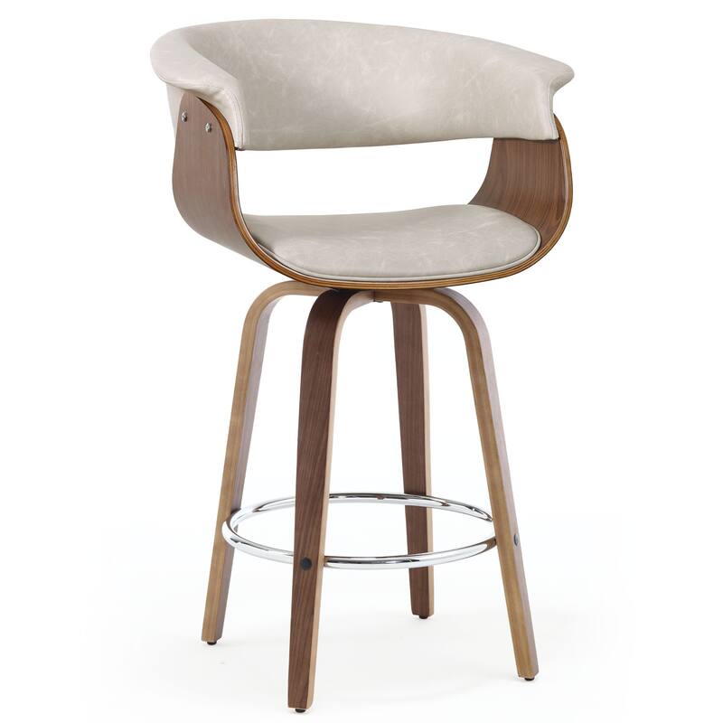 Modern Swivel Bar Stools Upholstered Counter Height Stools, Set of 2