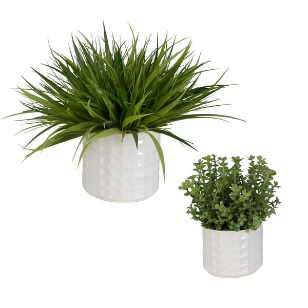 slide 2 of 5, Uttermost Edgewood Greenery, Set Of 2 - 18"W x 14"H x 18"D