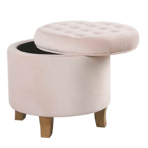 Blush Pink Tufted Ottoman - Designed in a unique hexagonal shape, this