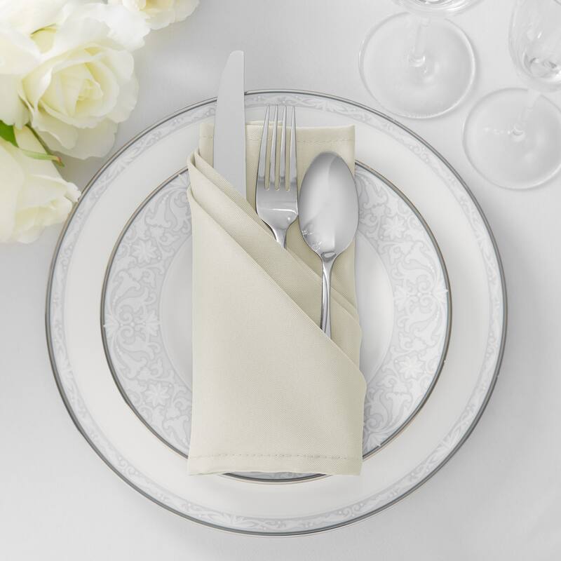 144 Pack 17 Inch Polyester Cloth Dinner Napkins for Party Restaurant