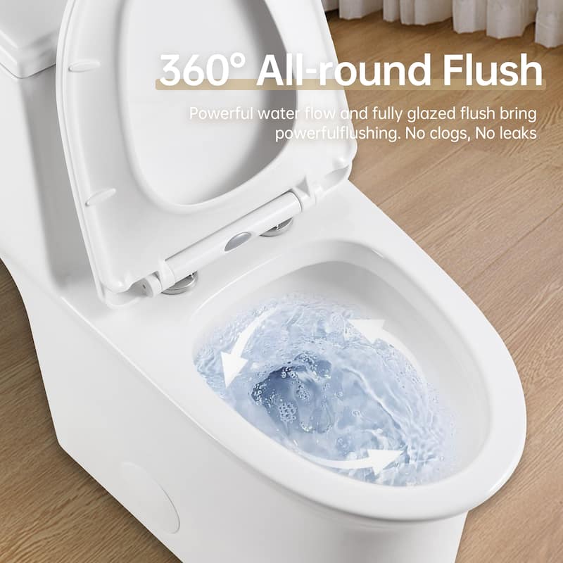 Super Quiet Flushing One-Piece Toilet with Soft-Close Seat