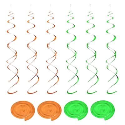Party Hanging Double Strip Streamer with Hang Tag Hook 20Pcs