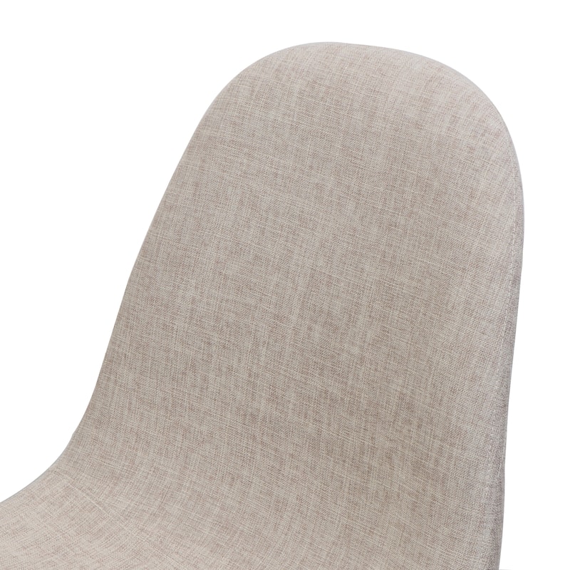 Modern Set of 2 Dining Chairs with Fabric Upholstered Backrest Seat, Wood Finish, Metal Legs for Dining Room Living Room