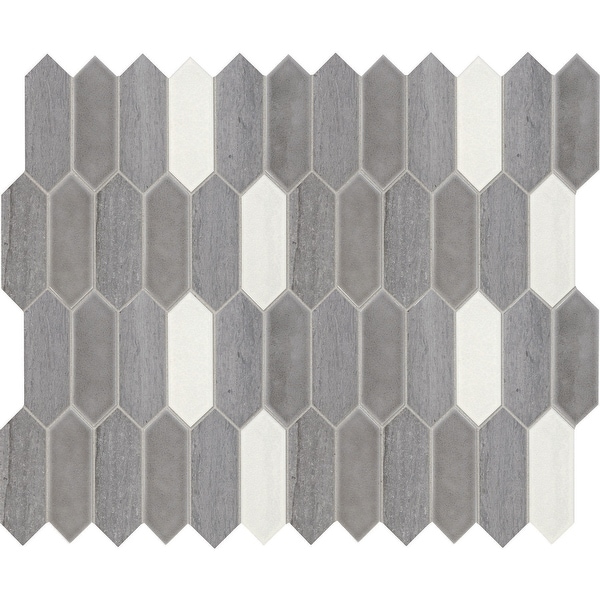 Daltile DA26PICKTMS1P Fonte - 6" x 2" Linear Hexagon Mosaic Wall Tile - Honed Limestone, Marble Visual - Sold by Sheet